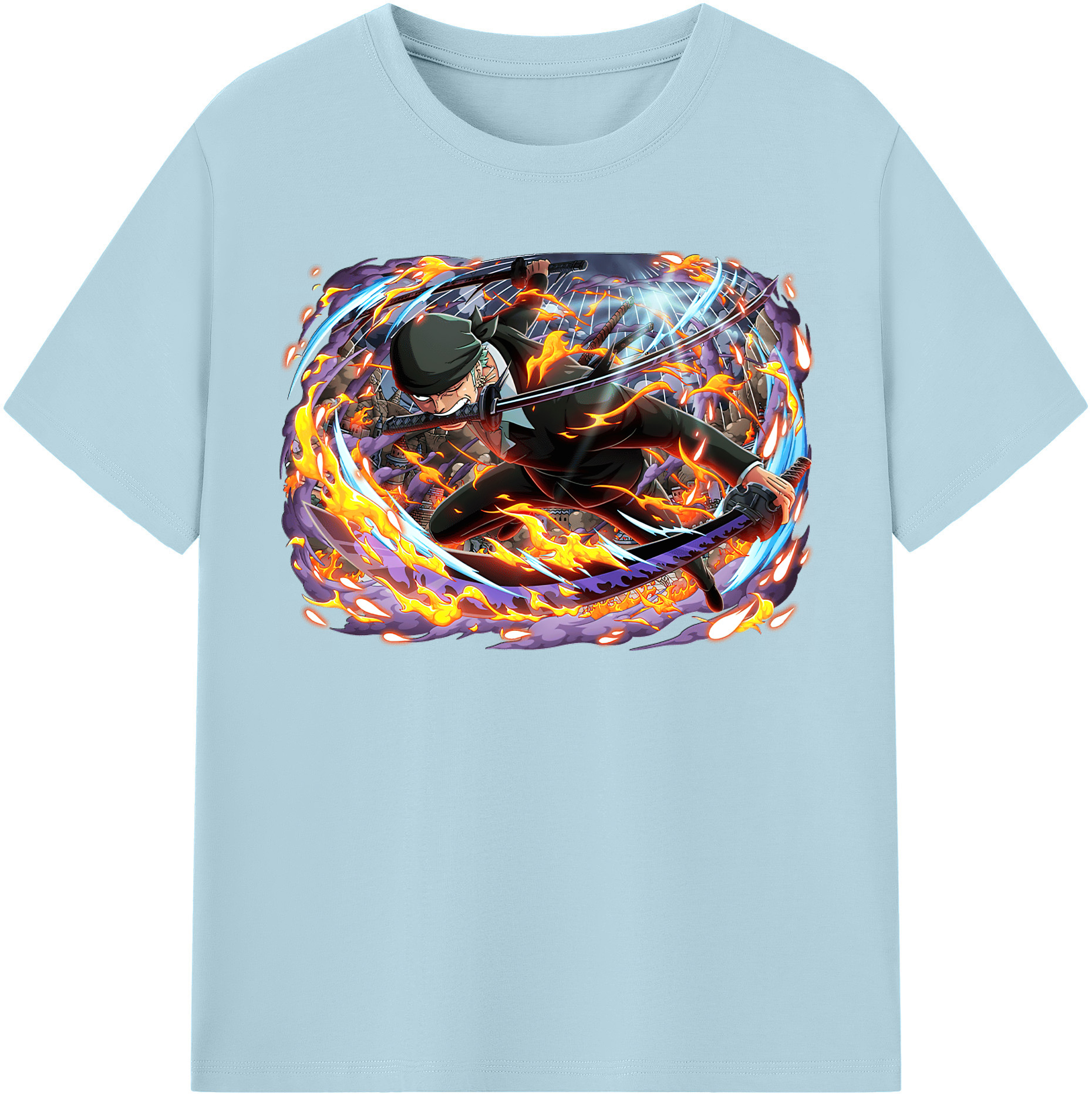 ワンピース ロロノア・ゾロ ONE PIECE Roronoa Zoro 綿100％半袖Tシャツ（フロントプリント）